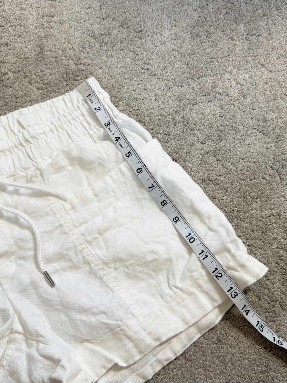 Athleta White Drawstring Linen-Blend Women’s Shorts - Picture 11 of 12